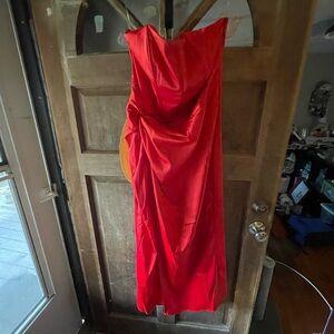 Fashion Nova Strapless Red Dress
